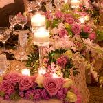 Sweetheart table perla farms wedding flowers